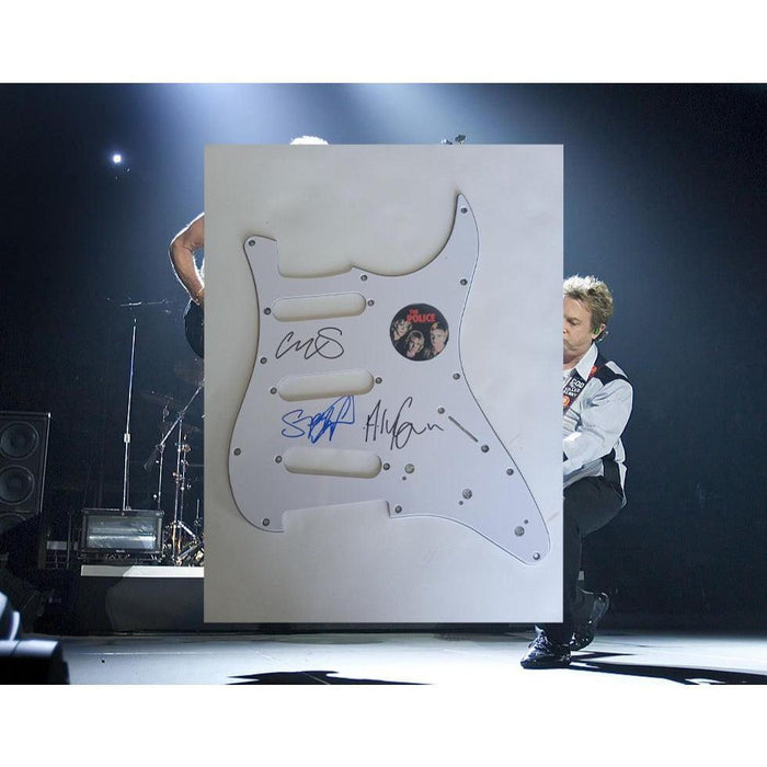 The Police Gordon Sumner Andy Summers Stewart Copeland guitar pickguard signed