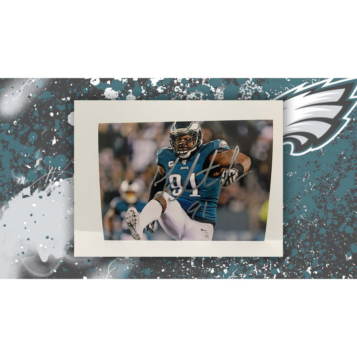 Fletcher Cox Philadelphia Eagles 5x7 photo signed with proof with free acrylic frame