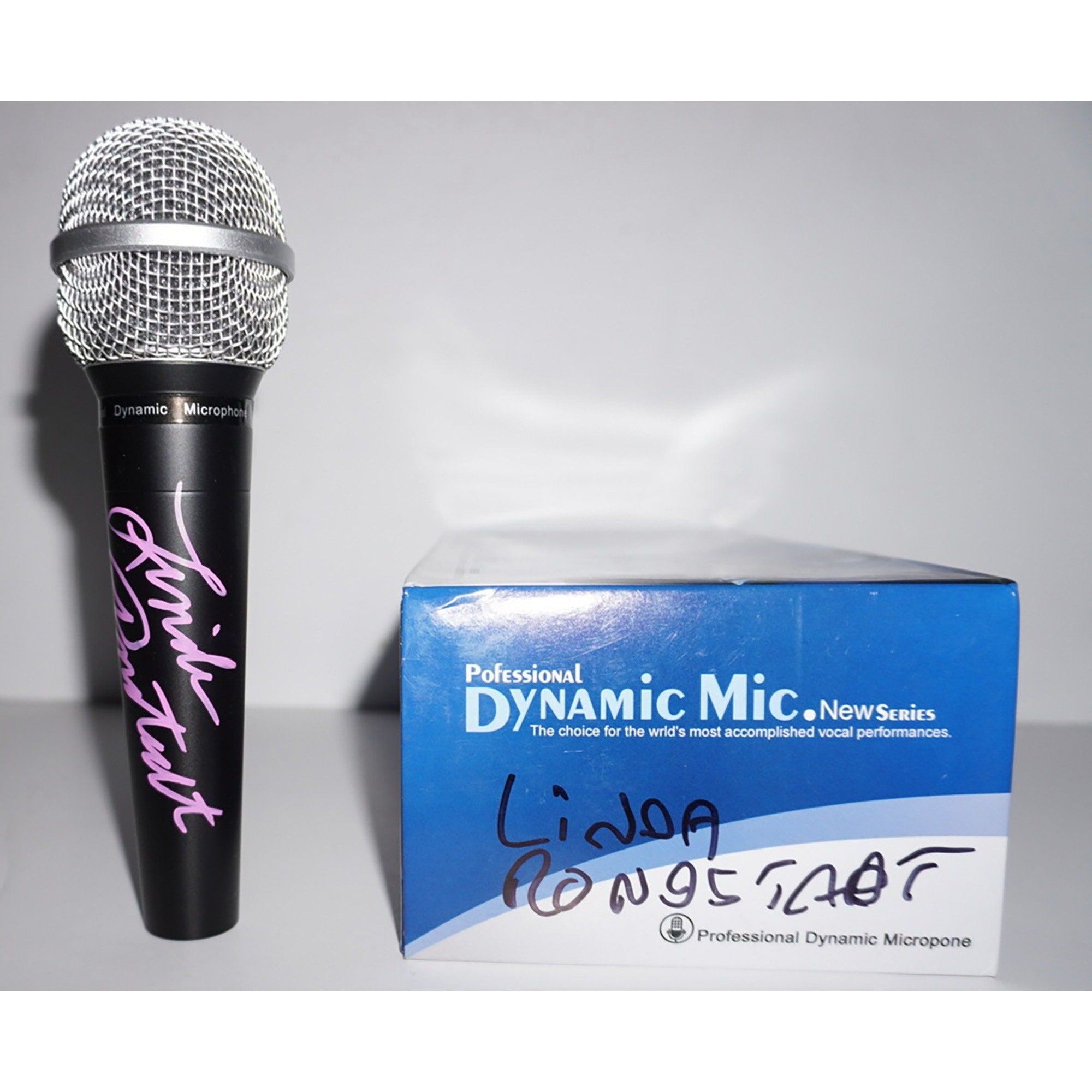 Linda Ronstadt signed microphone with proof
