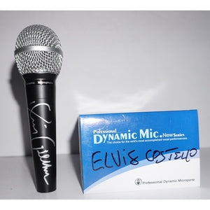 Elvis Costello signed microphone  with proof