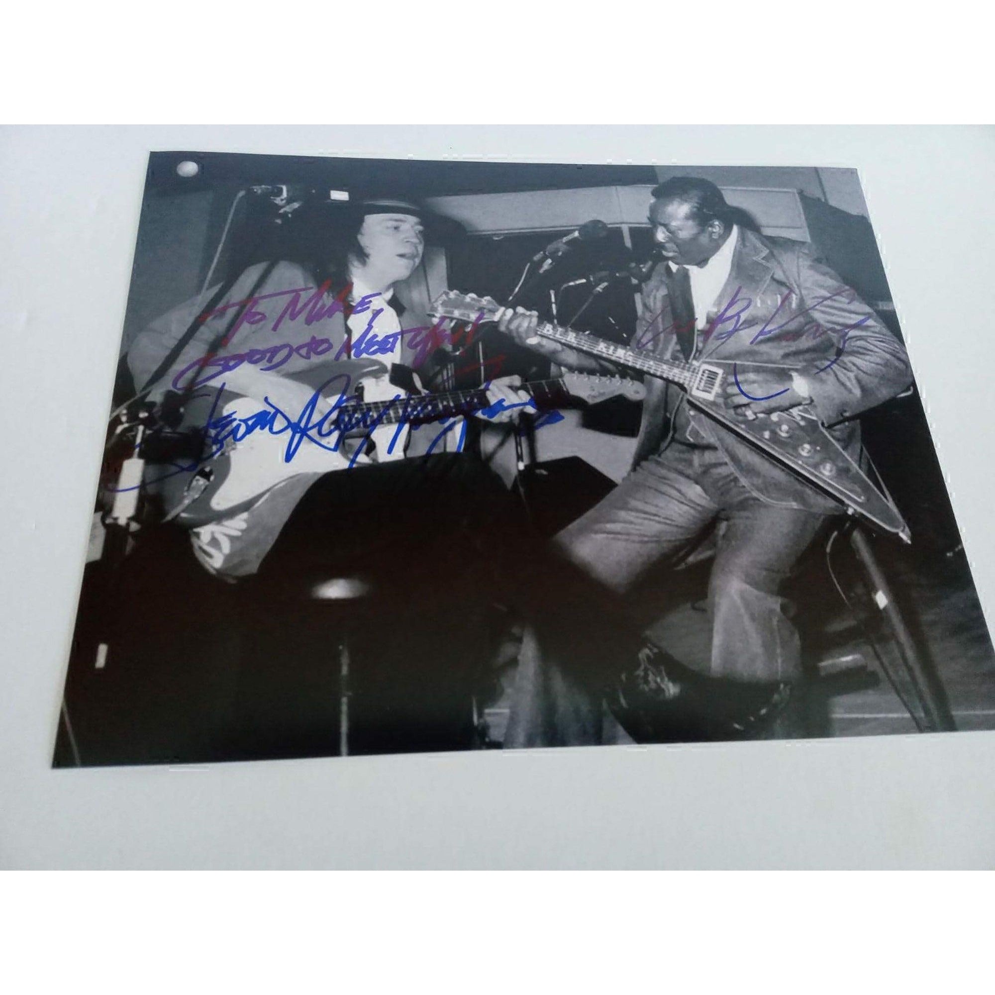 Albert  King and Stevie Ray Vaughan 8 by 10 signed photo with proof