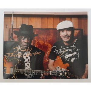 Carlos Santana and John Lee Hooker 8 by 10 signed photo with proof