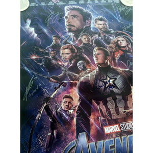 Avengers endgame cast signed poster 24 by 36 Chris Evans Robert