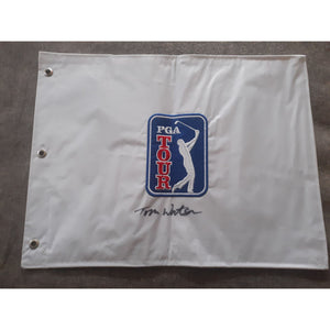 Tom Watson signed golf PGA pin flag with proof