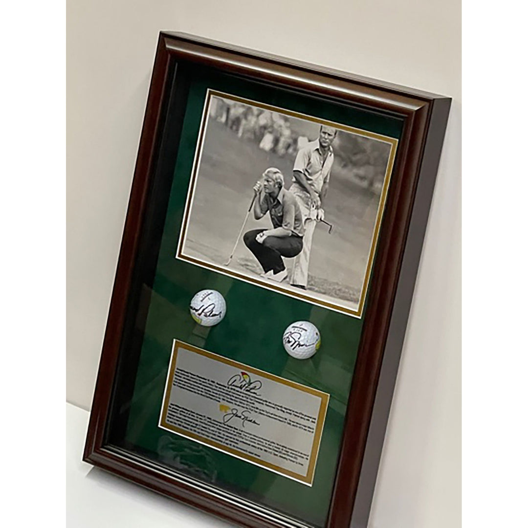 Jack Nicklaus and Arnold Palmer signed and framed with proof