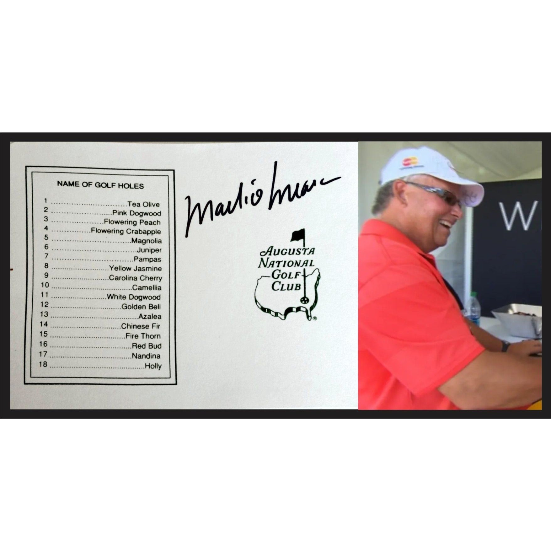 Mark O'Meara Master signed scorecard