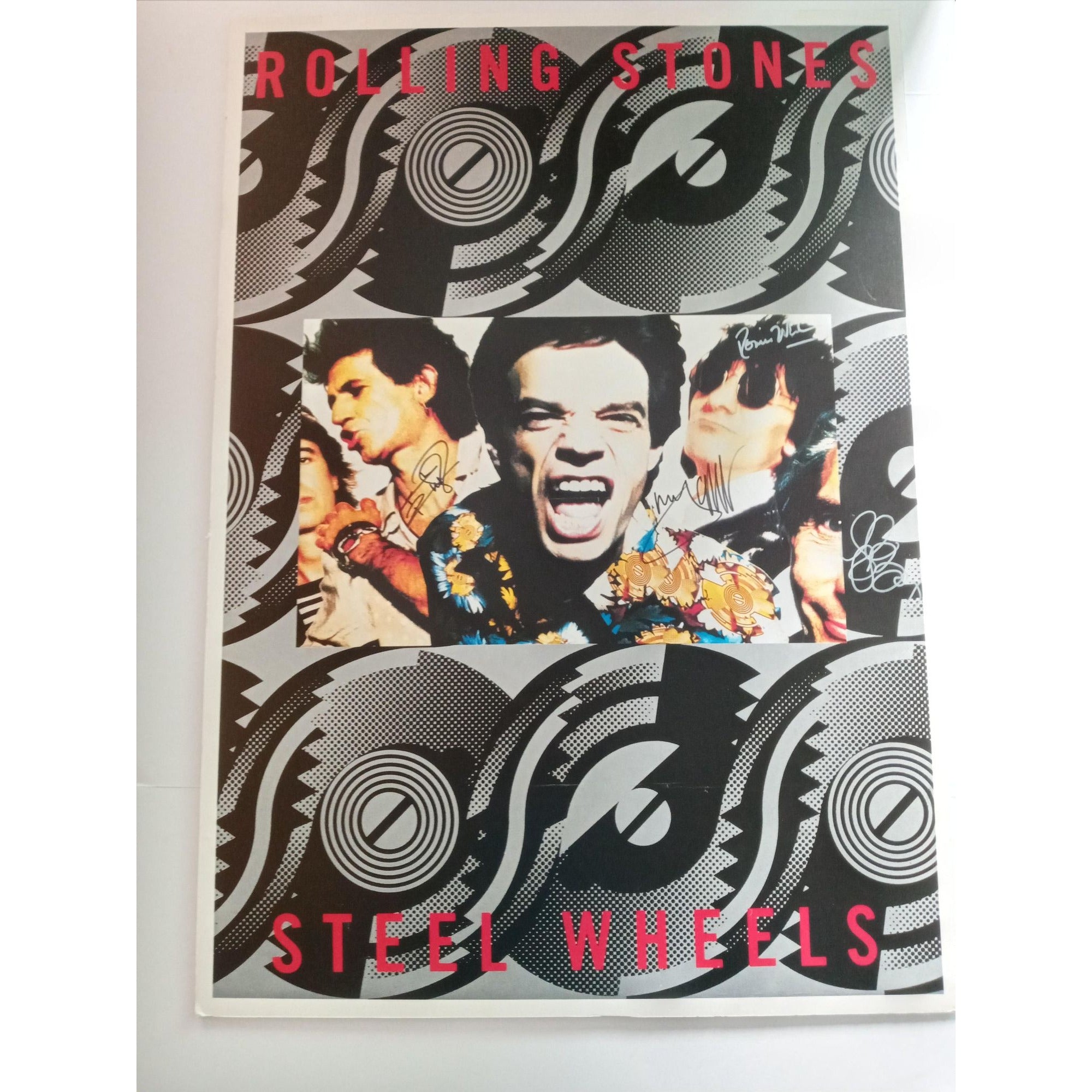Keith Richards Ronnie Wood Mick Jagger Charlie Watts signed poster