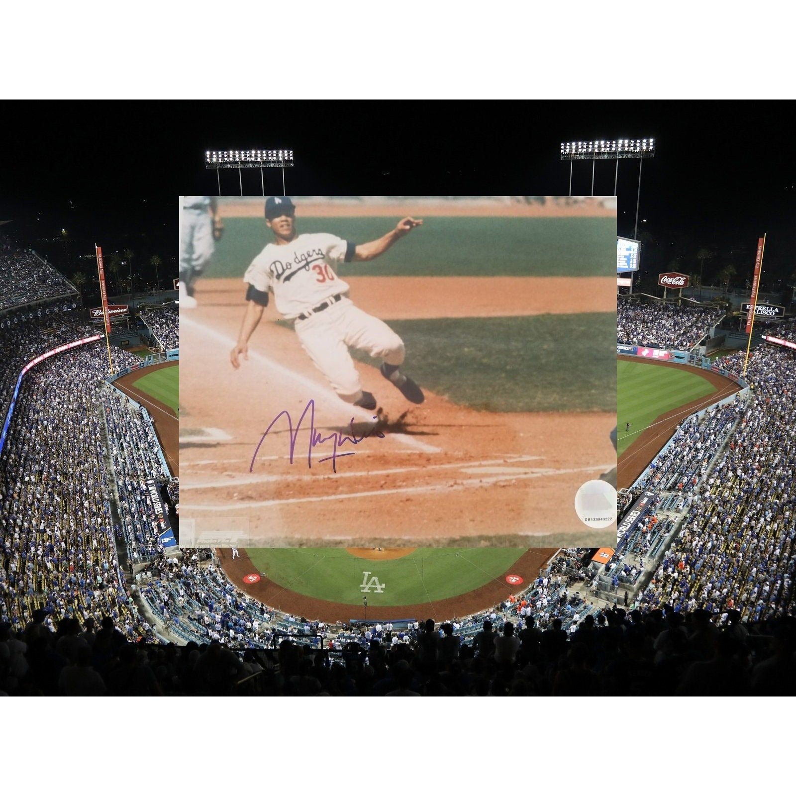 Maury Wills Los Angeles Dodgers 8 x10 signed photo