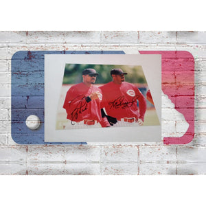 Cincinnati Reds Barry Larkin and Ken Griffey Jr. 8 by 10 signed photo with proof