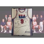 Load image into Gallery viewer, 1992 USA Basketball the Dream Team signed jersey Michael Jordan, Scottie Pippen, Karl Malone, Chuck Daly, Magic Johnson signed  with proof

