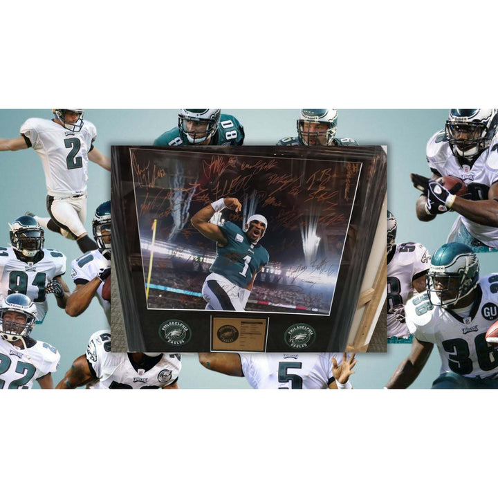 Jalen Hurts 2022 Philadelphia Eagles team signed 16x20 photo framed signed with proof