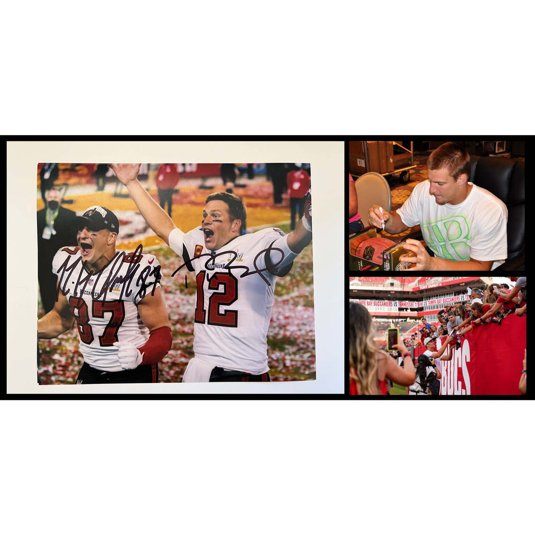 Tom Brady and Rob Gronkowski Tampa Bay Buccaneers 8x10 photo signed with proof