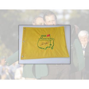 Phil Mickelson Lefty 2010 Masters pin flag signed with proof