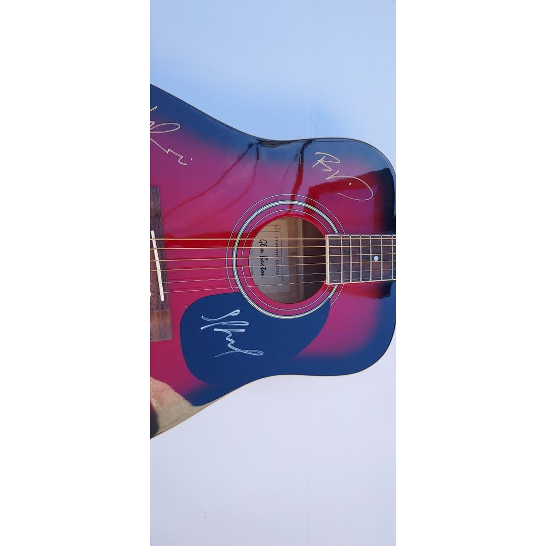 Dave Mathews, Le Roi Moore, Carter Beauford, Stefan Lessard, Boyd Tinsley acoustic full size guitar signed with proof