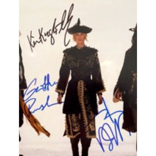 Pirates of the Caribbean Johnny Depp Keira Knightley 8 by 10 photo signed with proof - Awesome Artifacts 