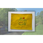 Load image into Gallery viewer, Tiger Woods 1997 Masters champion Masters Golf pin flag signed with proof
