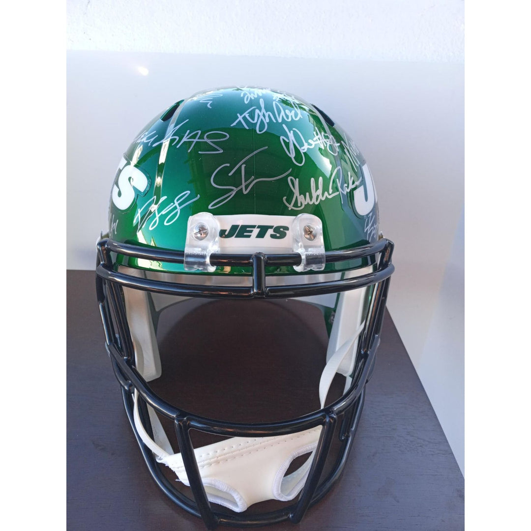 New York Jets 2022 Speed Riddell replica full size team signed helmet with proof