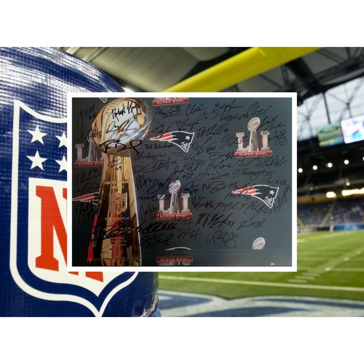 Robert Kraft Tom Brady Bill Belichick 2016 SB Champs New England Patriots team signed 16 x 20 photo