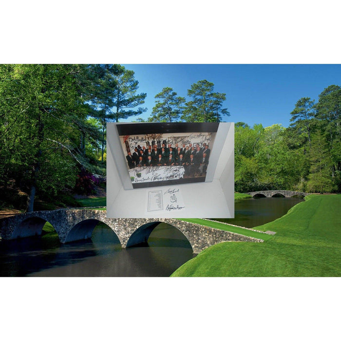 Tiger Woods, Jack Nicklaus, Phil Mickelson 11x14 Masters photo signed with proof