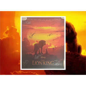 Lion King cast signed Beyonce James Earl Jones Seth Rogan 36x24 movie poster signed with proof