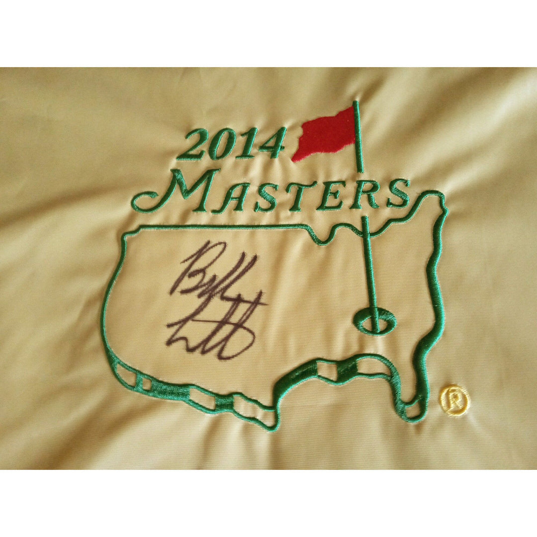 Bubba Watson 2014 Masters flag signed with proof