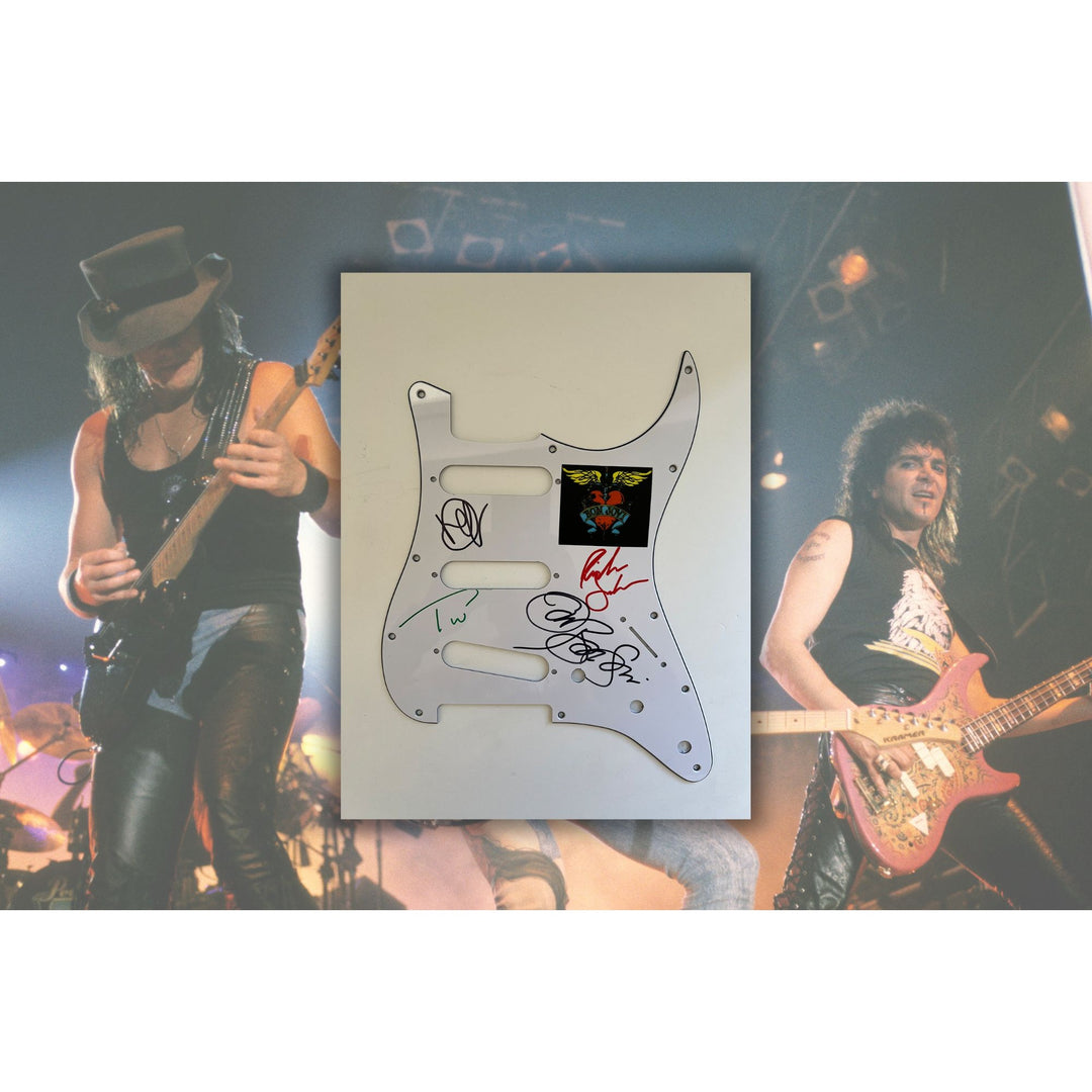 Bon Jovi , Richie Sambora, Tico Torres, & David Bryan electric guitar pick guard signed with proof