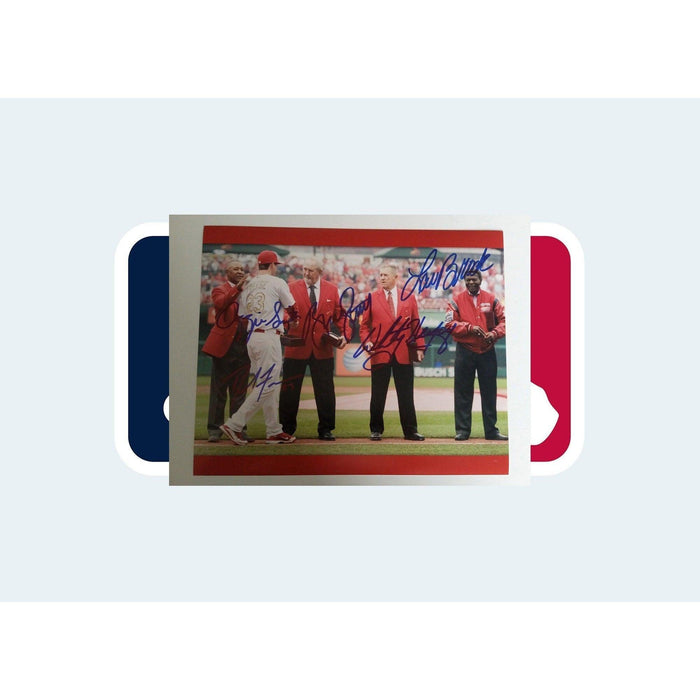 Ozzie Smith, Bruce Sutter, Whitey Herzog 8 by 10 signed photo with proof