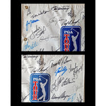 Load image into Gallery viewer, Phil Mickelson, Arnold Palmer, Johnny Miller, Tiger Woods signed PGA golf flag with proof

