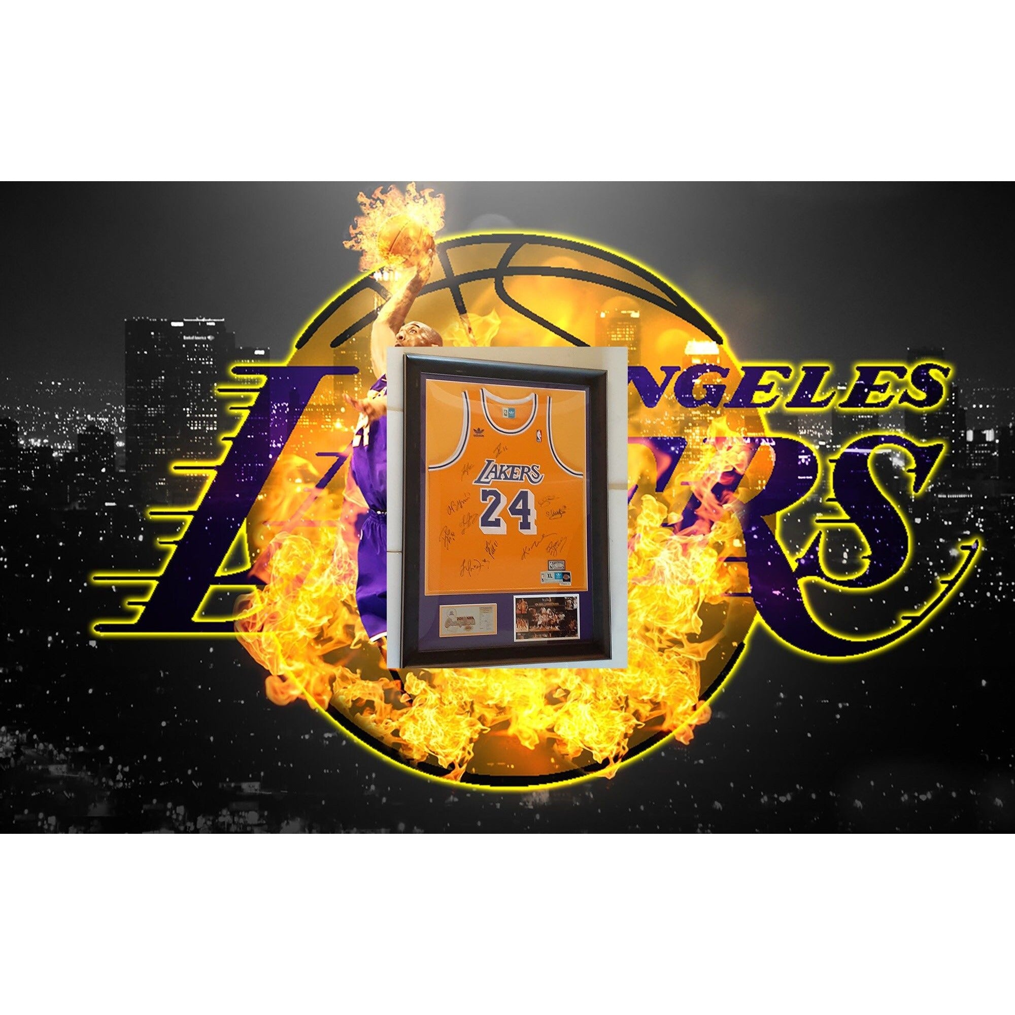 Kobe Bryant Pau Gasol Phil Jackson Los Angeles Lakers team signed jers –  Awesome Artifacts