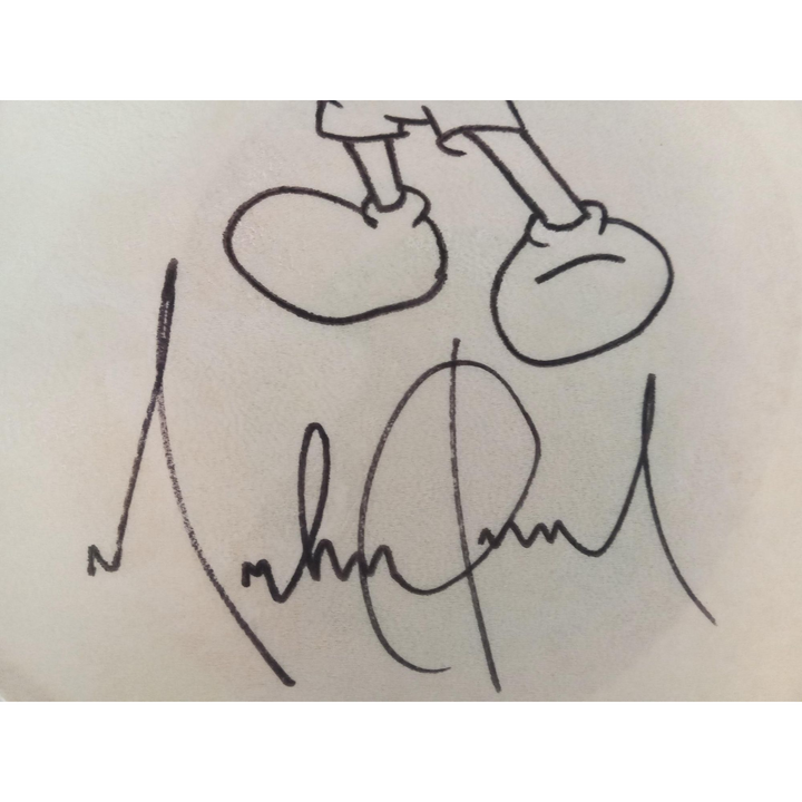 Michael Jackson hand sketched Mickey Mouse with signature personally signed with proof