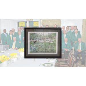 Phil Mickelson, Jack Nicklaus, Arnold Palmer, Masters champion signed lithograph with proof