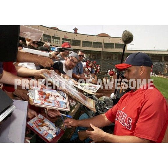 Shohei Ohtani Mike Trout Albert Pujols 8x10 signed with proof - Awesome Artifacts 