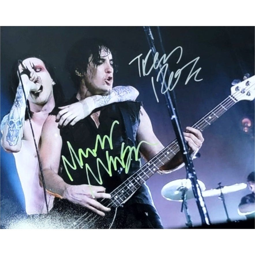 Marilyn Manson and Trent Reznor 8x10 photo signed with proof