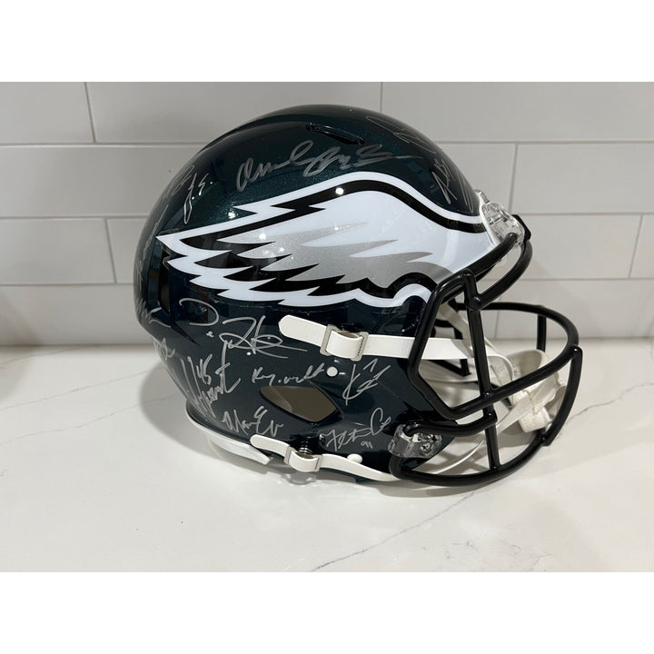 2022 Philadelphia Eagles Jalen Hurts AJ Brown Riddell Speed authentic game model helmet team signed helmet with proof