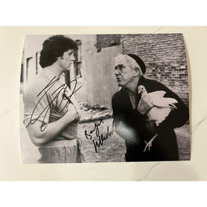 Sylvester Stallone "Rocky Balboa" and Burgess Meredith "Micky'' 8x10 photo signed with proof