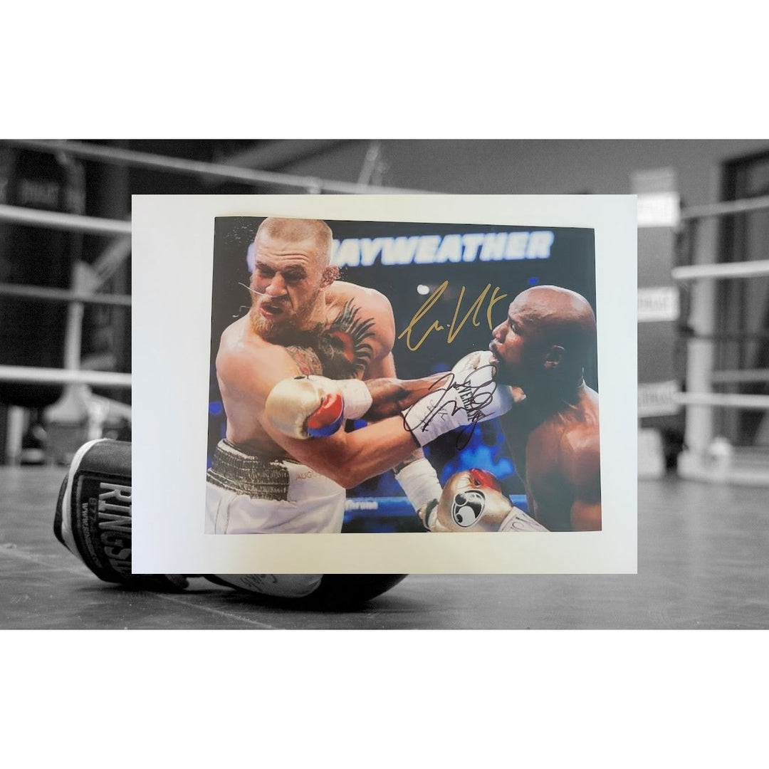 Floyd Money Mayweather Conor McGregor 8 x 10 photo signed with proof