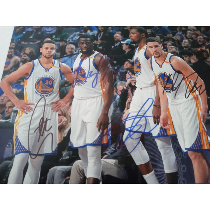 Steph Curry Draymond Green Klay Thompson Kevin Durant 11 by 14 photo signed with proof - Awesome Artifacts 