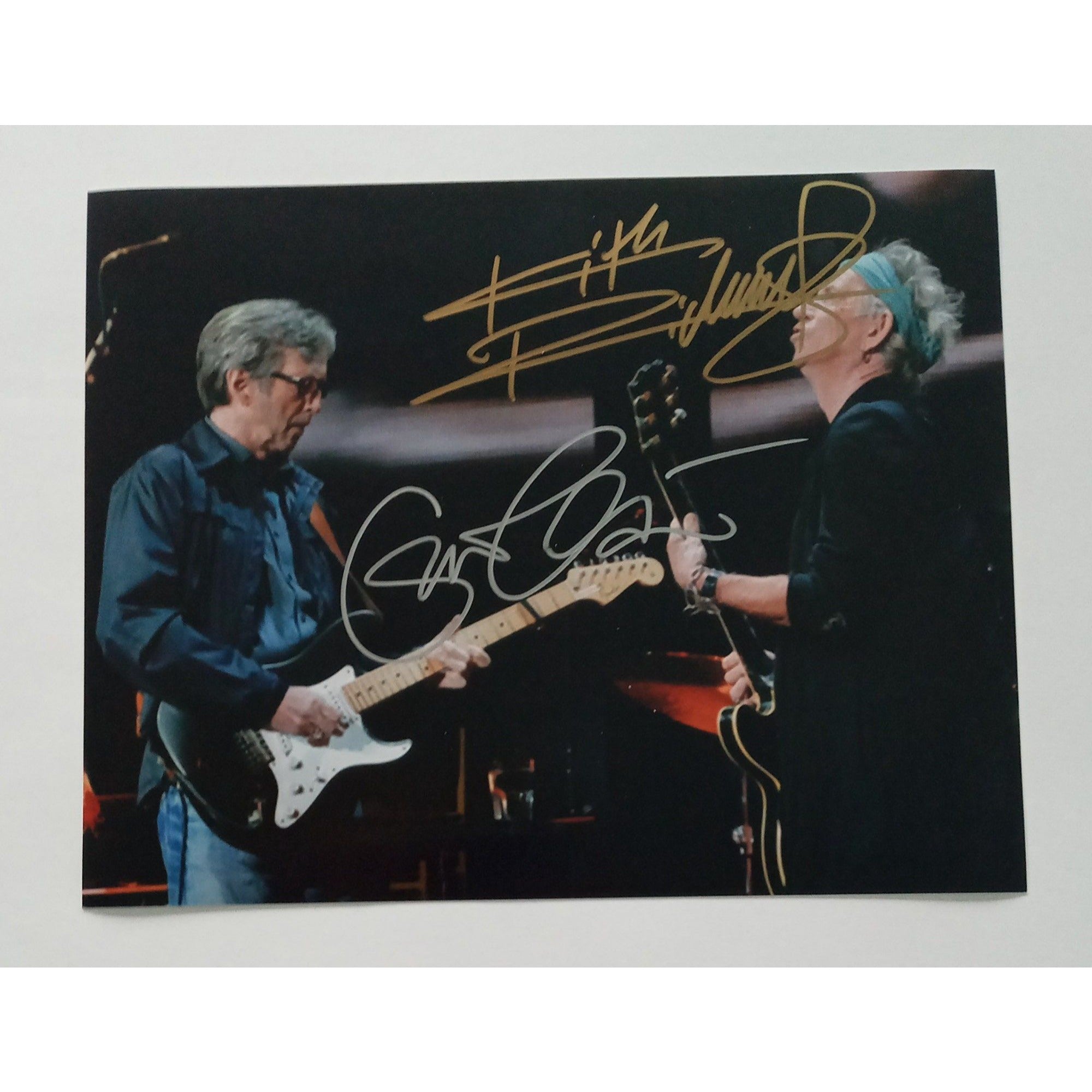Eric Clapton and Keith Richards 8 x 10 signed photo with proof