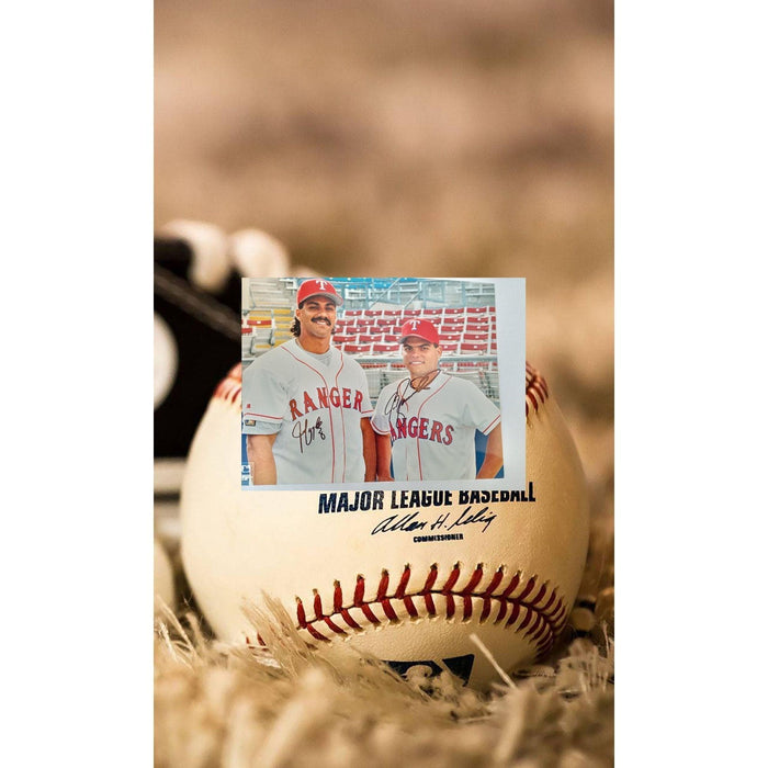 Texas Rangers Ivan Rodriguez and Juan Gonzalez 11 by 14 signed photo