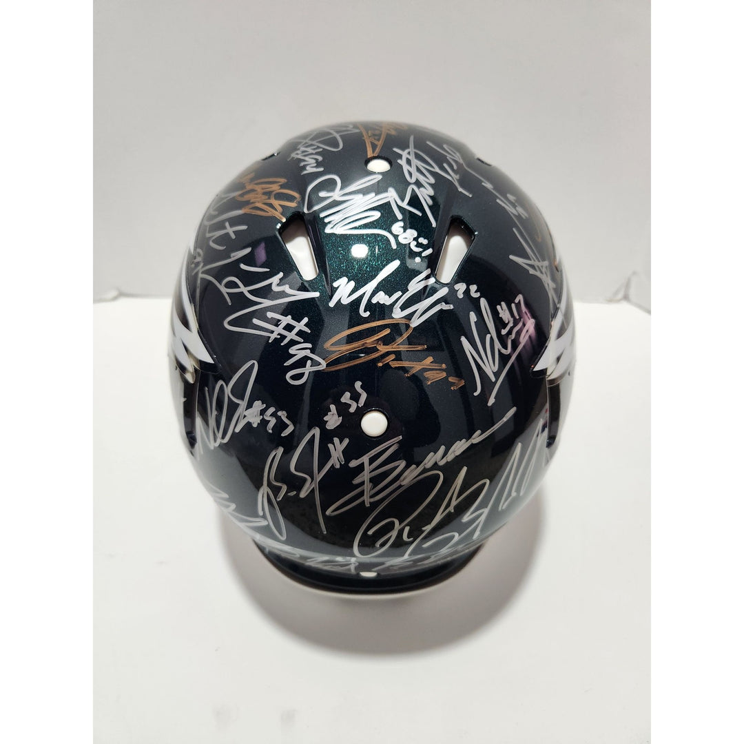 2022 Philadelphia Eagles Jalen Hurts AJ Brown Riddell Speed authentic game model helmet team signed helmet with proof