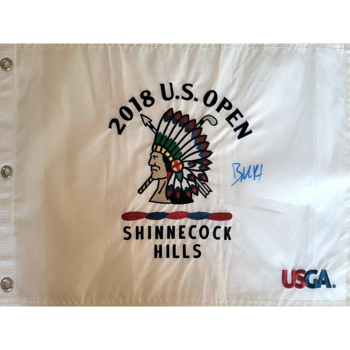 Bruce Koepka US Open golf pin flag signed with proof