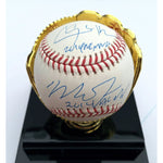 Load image into Gallery viewer, Mike Trout Clayton Kershaw sign and inscribed MLB baseball with proof
