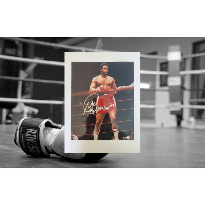 George Foreman 8 x 10 photo signed with proof