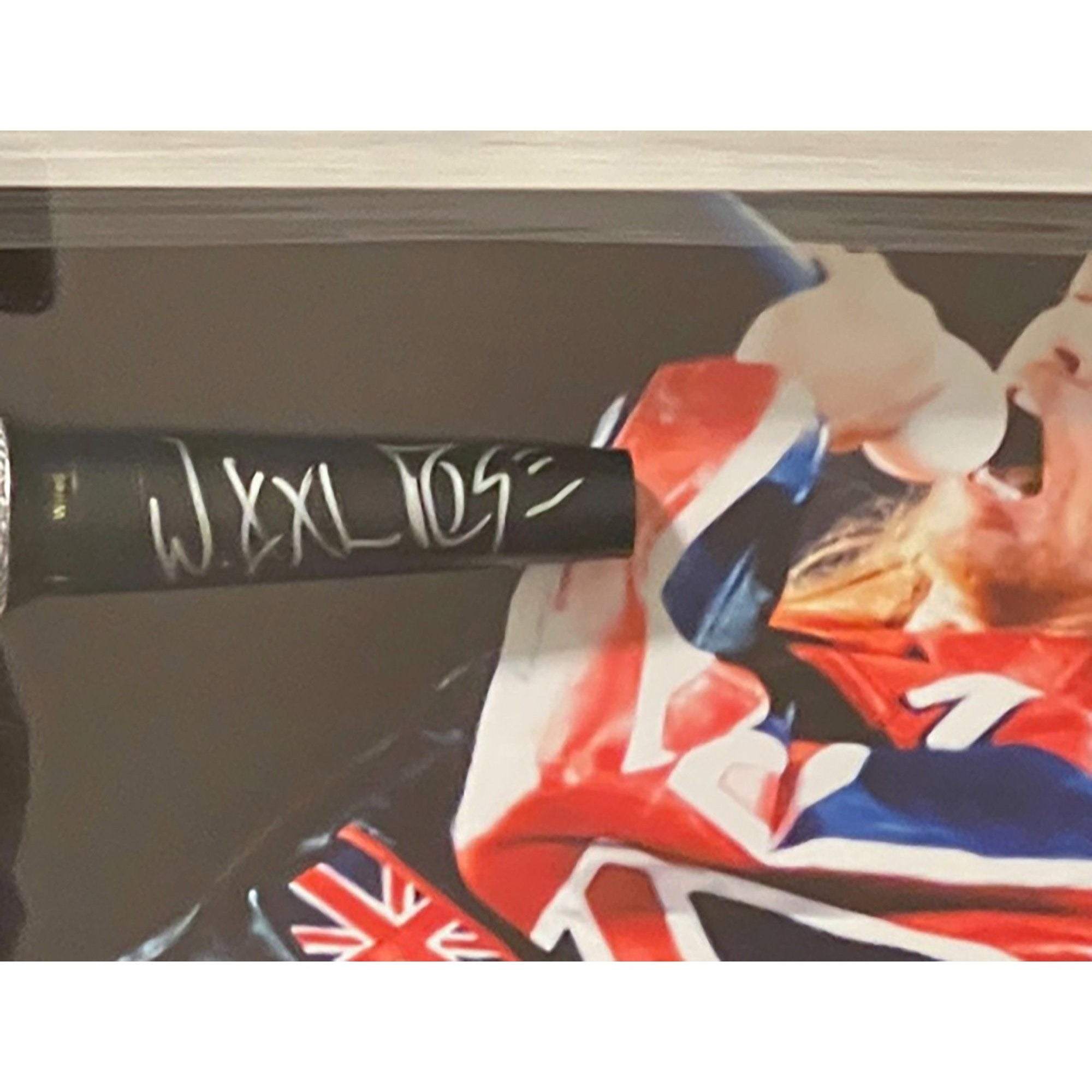 W. Axl Rose Guns Roses Microphone 24"x19" framed and signed with proof