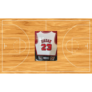 Michael Jordan Chicago Bulls signed game model jersey with proof