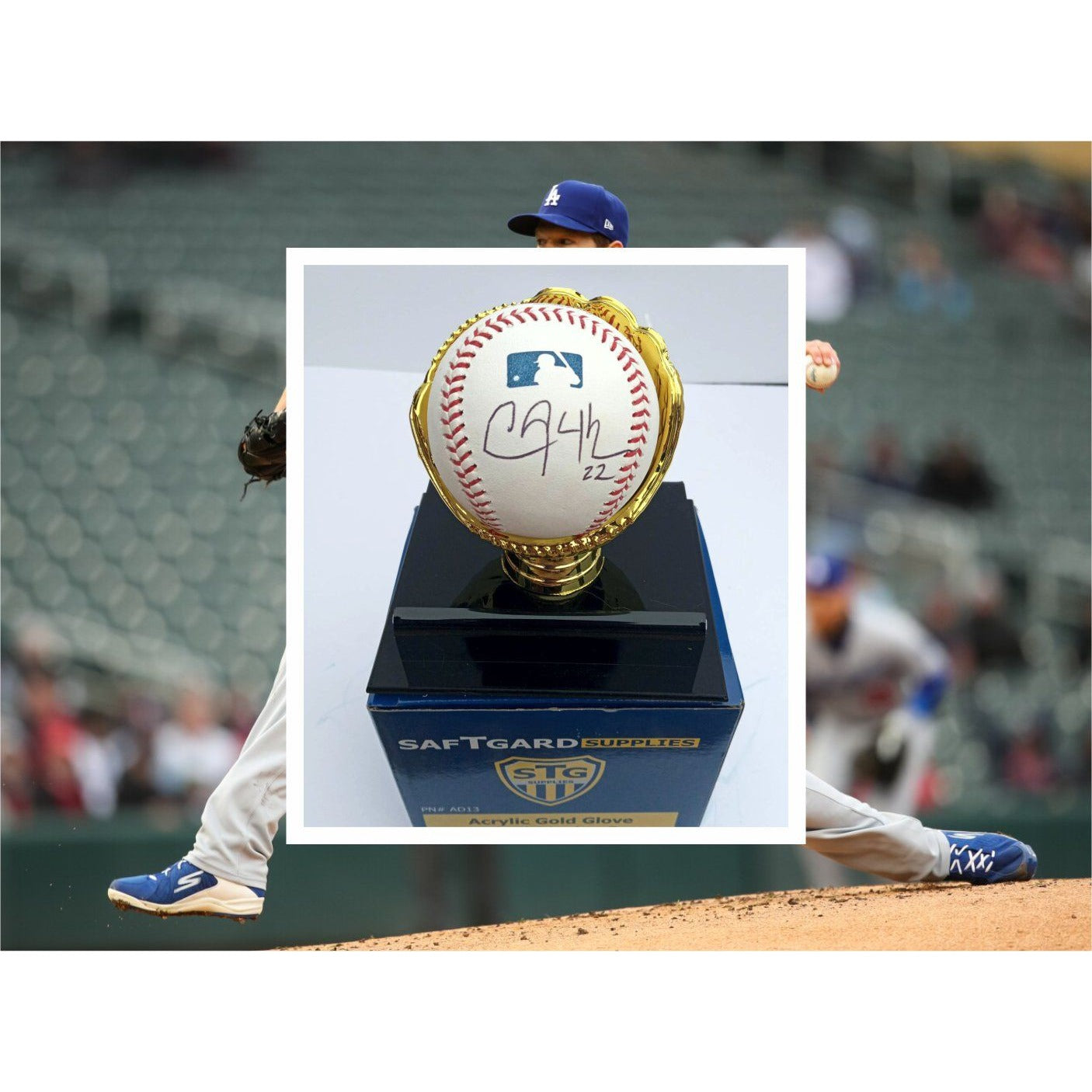 Clayton Kershaw Los Angeles Dodgers MLB baseball signed with proof with free case