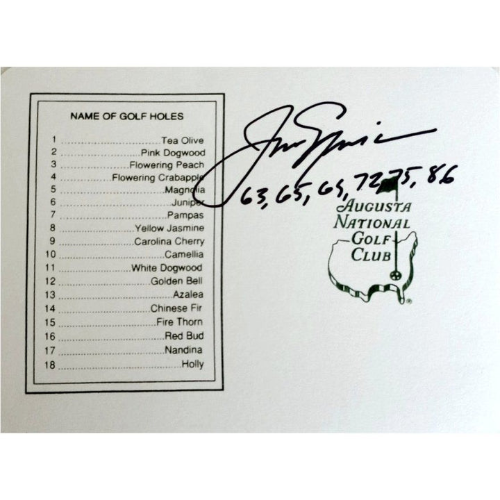 Jack Nicklaus Masters Golf scorecard signed with proof