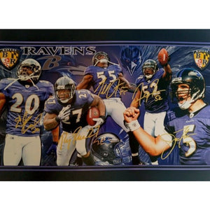 Ray Lewis Joe Flacco Ed Reed Terrell Suggs Ray Rice 16 x 20 photo signed with proof