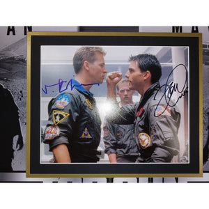 Top Gun Tom Cruise 'Maverick' and Val Kilmer 'Iceman' 8x10 photo signed and framed 22x34 with proof