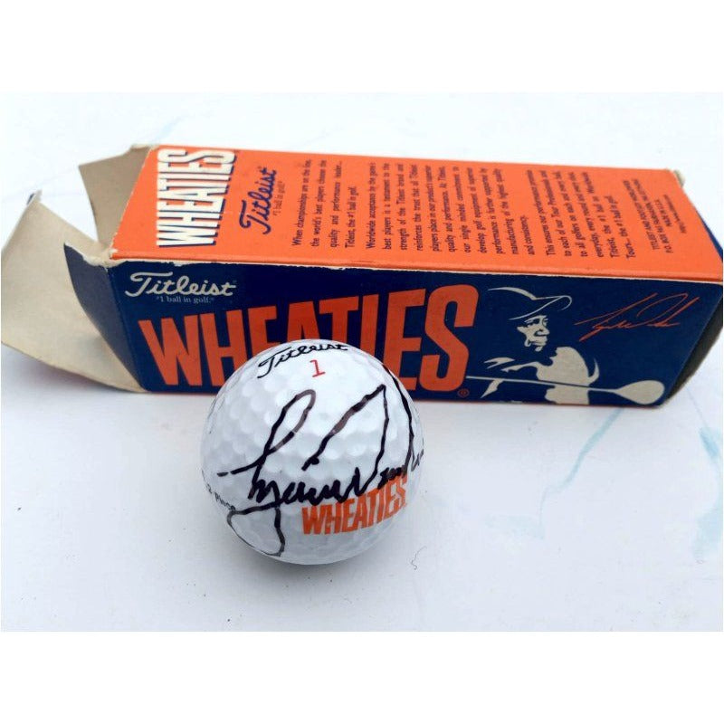 Tiger Woods vintage Wheaties golf ball signed with proof with free case - Awesome Artifacts 